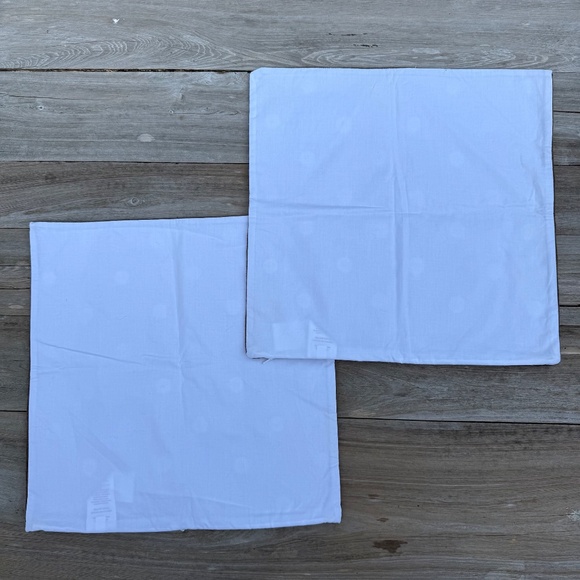 PB Teen Brown Polka Dot Crewel Pillow Covers 16 x 16 - Picture 2 of 6